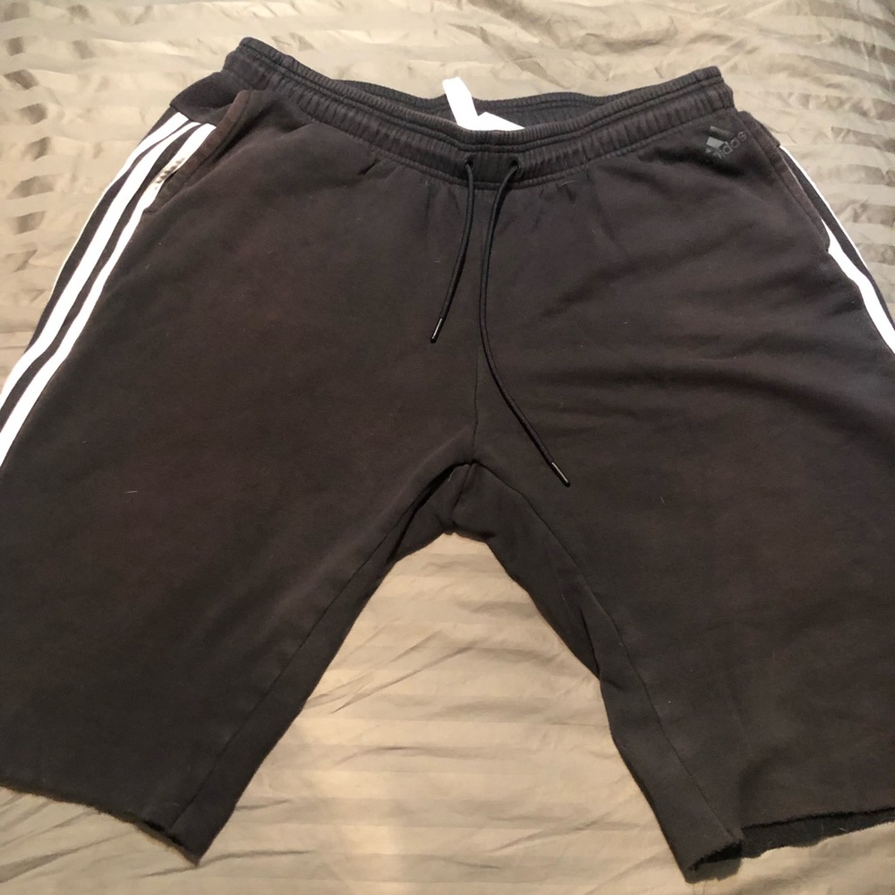 Adidas cut off sweatpant shorts